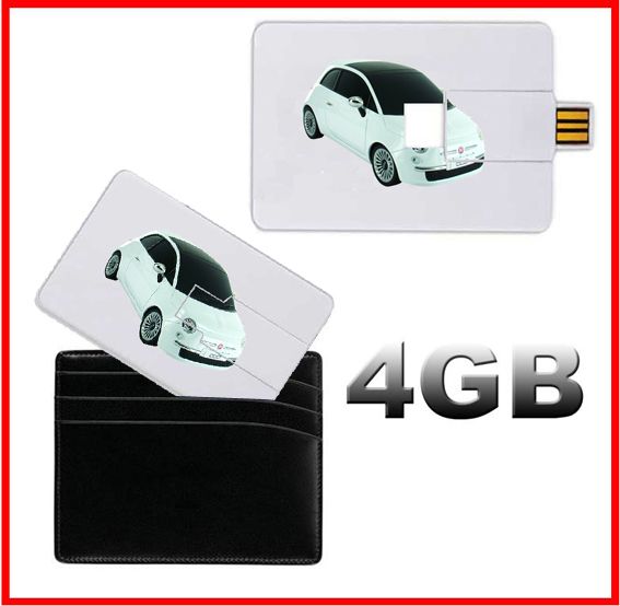 PENNA CHIAVETTA FIAT 500 PEN DRIVE 4GB USB 2.0 MEMORY CARD